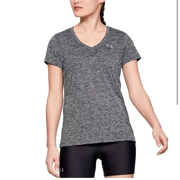 Under Armour women’s Tech heat gear gray V-Neck Tee Size XS - Picture 1 of 8